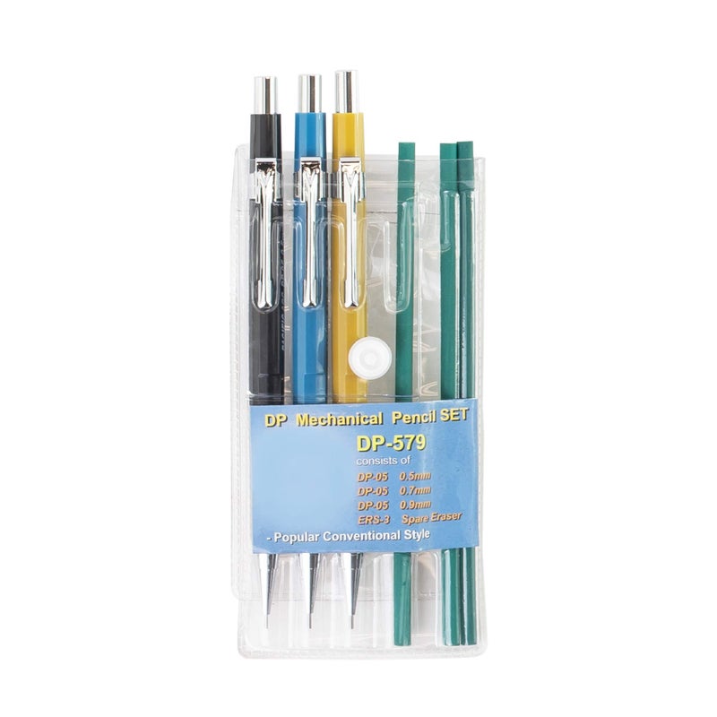 Pacific Arc Mechanical Pencil Set, .5 mm, .7mm, .9 mm Mechanical Pencil with 3 Spare Erasers, Refillable Lead Pencil Holder for Drafting, Sketching, and Drawing - Image 5